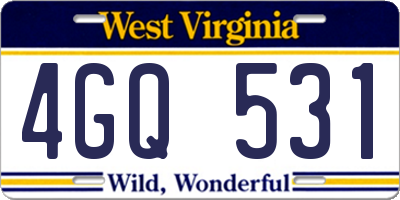 WV license plate 4GQ531