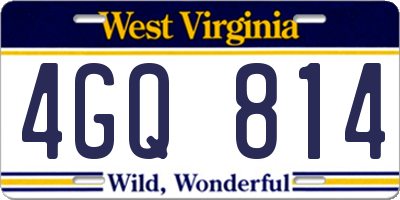 WV license plate 4GQ814
