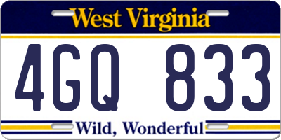 WV license plate 4GQ833