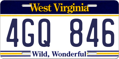 WV license plate 4GQ846