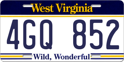 WV license plate 4GQ852