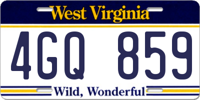 WV license plate 4GQ859