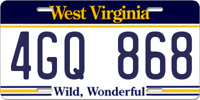 WV license plate 4GQ868