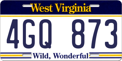 WV license plate 4GQ873