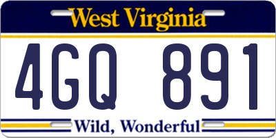 WV license plate 4GQ891