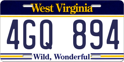 WV license plate 4GQ894