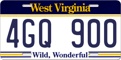 WV license plate 4GQ900