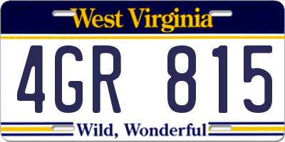 WV license plate 4GR815