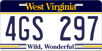 WV license plate 4GS297