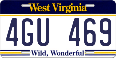 WV license plate 4GU469