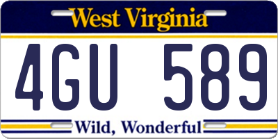 WV license plate 4GU589