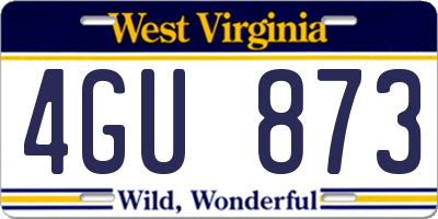 WV license plate 4GU873