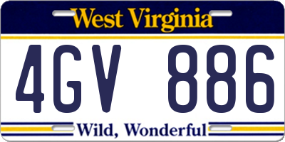 WV license plate 4GV886