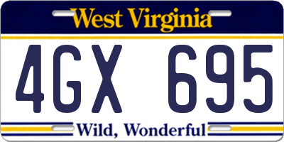 WV license plate 4GX695
