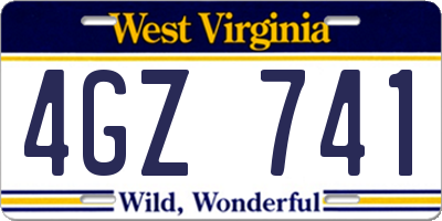 WV license plate 4GZ741