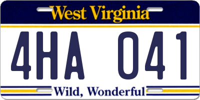 WV license plate 4HA041