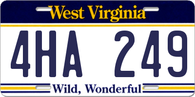 WV license plate 4HA249