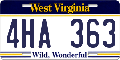 WV license plate 4HA363