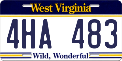 WV license plate 4HA483