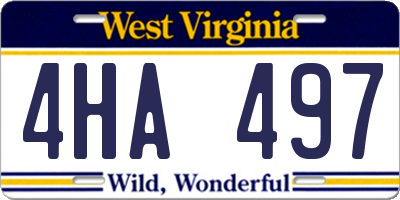 WV license plate 4HA497