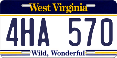 WV license plate 4HA570