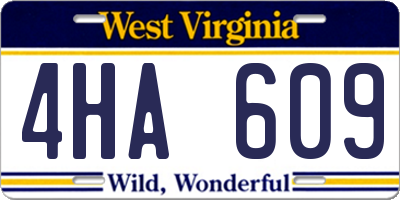 WV license plate 4HA609