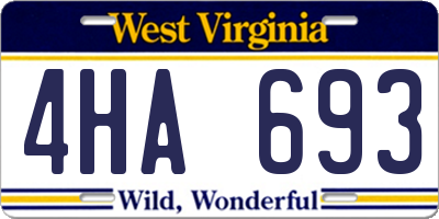 WV license plate 4HA693