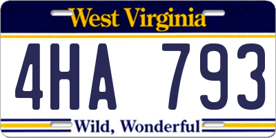 WV license plate 4HA793
