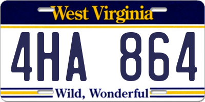 WV license plate 4HA864