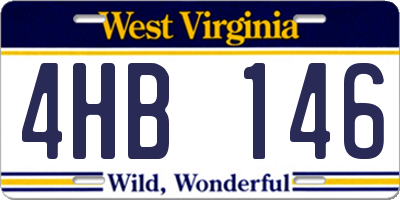 WV license plate 4HB146