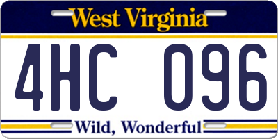 WV license plate 4HC096