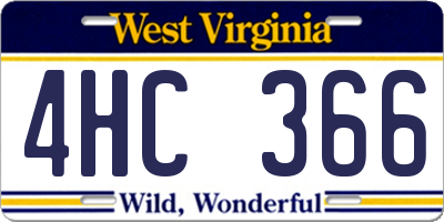 WV license plate 4HC366