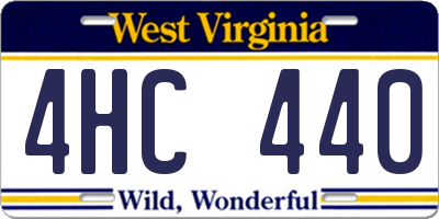 WV license plate 4HC440
