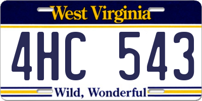 WV license plate 4HC543