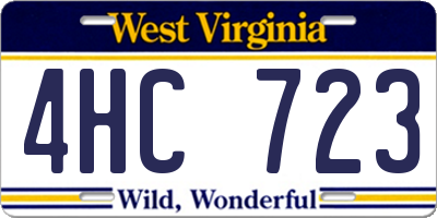 WV license plate 4HC723