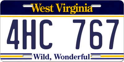 WV license plate 4HC767