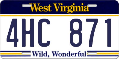 WV license plate 4HC871