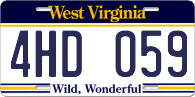 WV license plate 4HD059