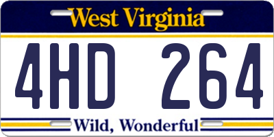 WV license plate 4HD264