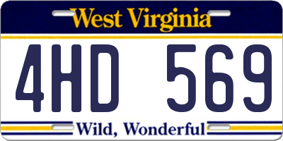 WV license plate 4HD569