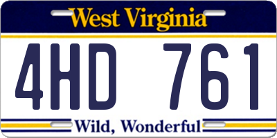 WV license plate 4HD761