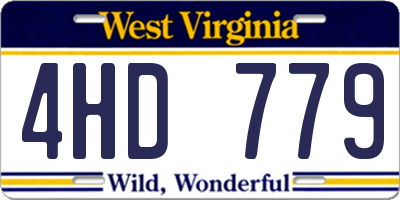 WV license plate 4HD779