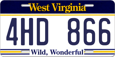 WV license plate 4HD866
