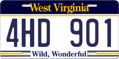 WV license plate 4HD901