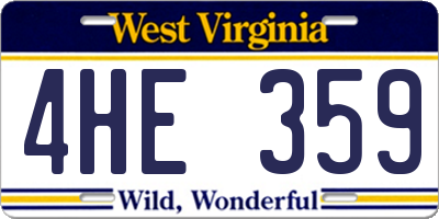 WV license plate 4HE359