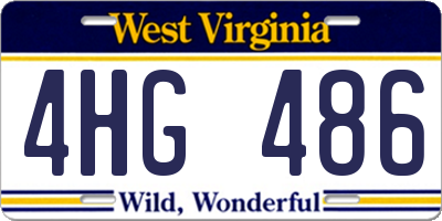 WV license plate 4HG486