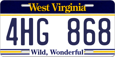 WV license plate 4HG868