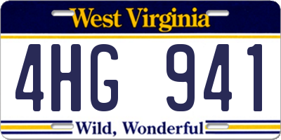 WV license plate 4HG941