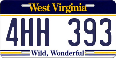 WV license plate 4HH393
