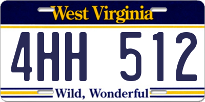 WV license plate 4HH512